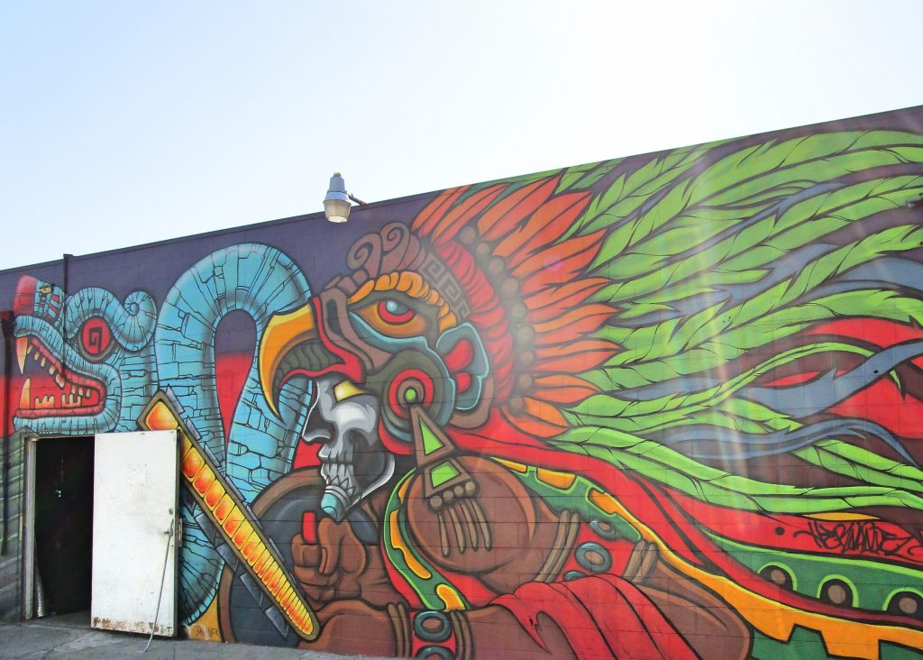 Warrior mural in alley behind 1st Street