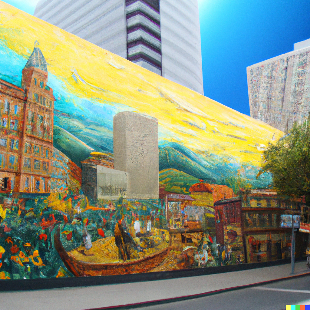 DALL-E Van Gough mural in San Jose