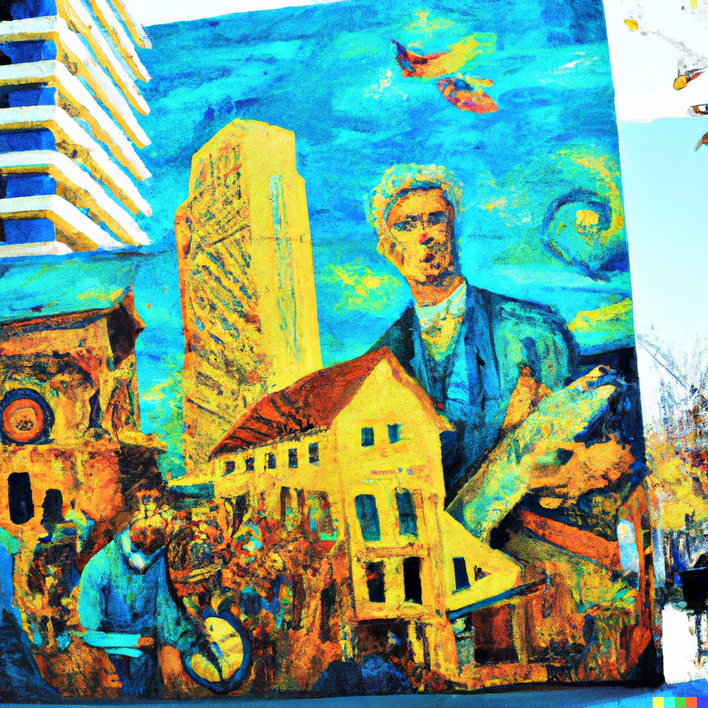 DALL-E Van Gough mural in San Jose